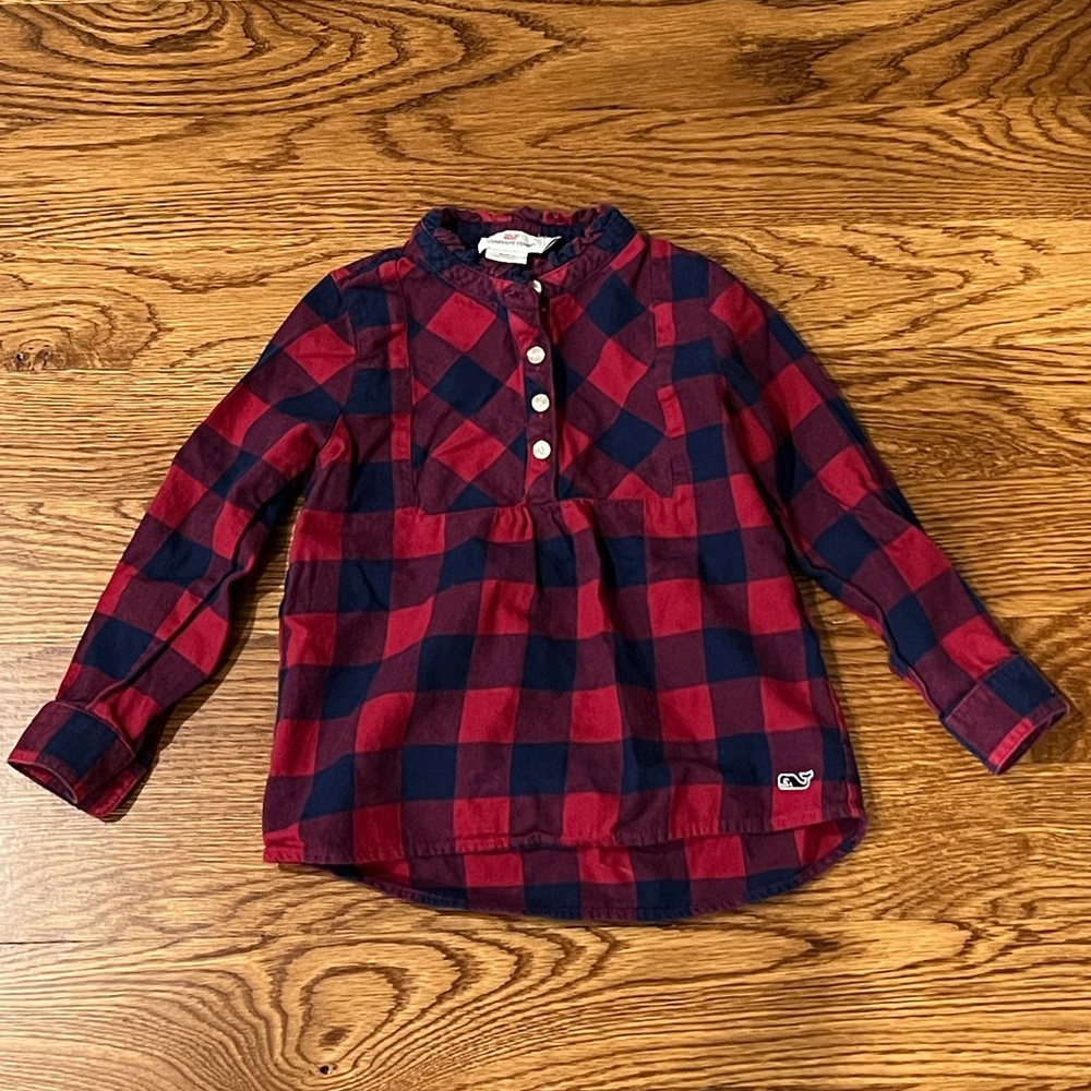 Vineyard Vines Toddler Girls Buffalo Plaid Shirt